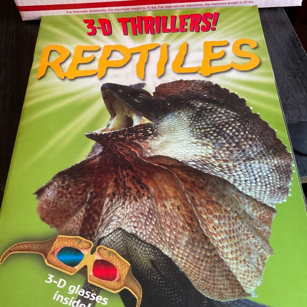 Book - 3-D Thrillers Reptiles with 3-D glasses.    K69